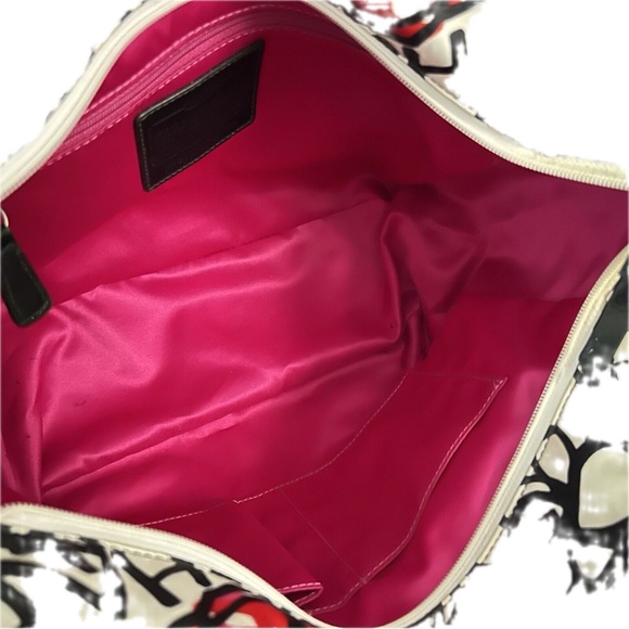 LOOK! Coach Poppy Daisy Graffiti Handbag Coach Poppy Daisy F16583 Purse Tote Bag - Picture 5 of 13